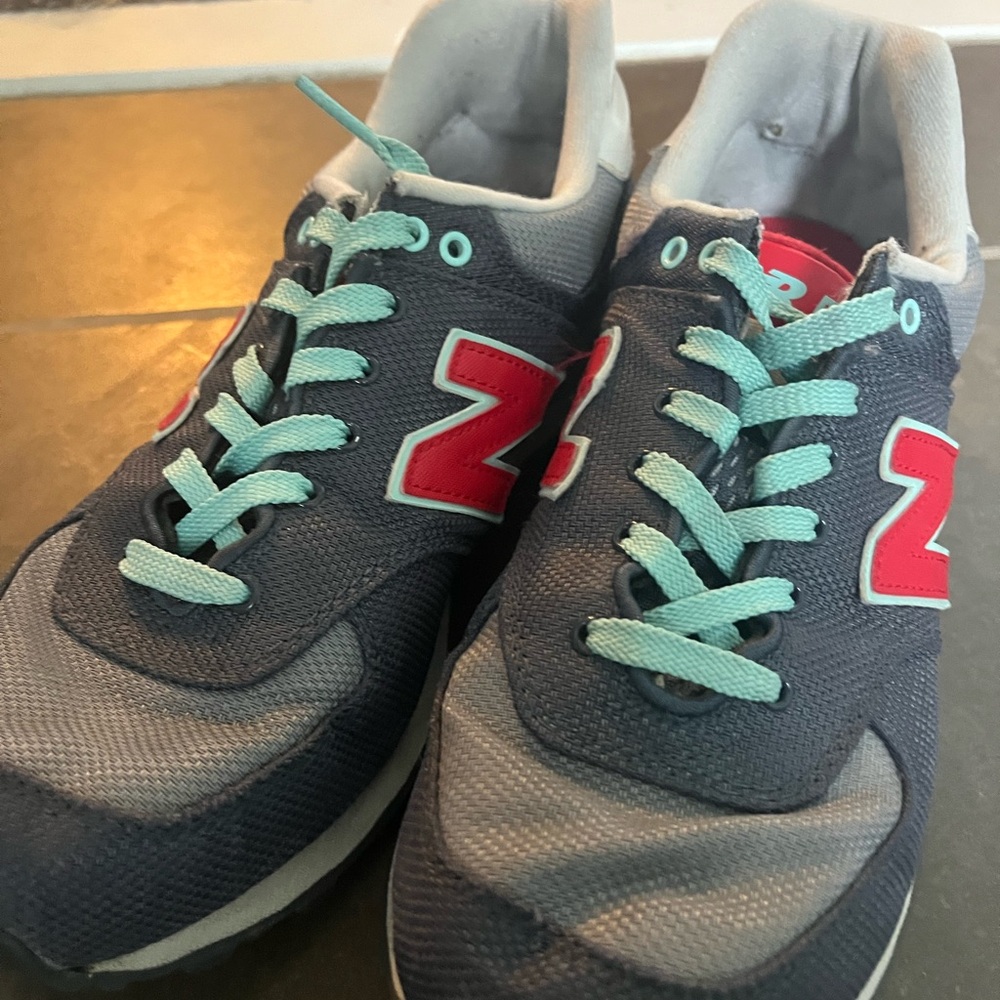 New Balance Navy and Red Sneakers